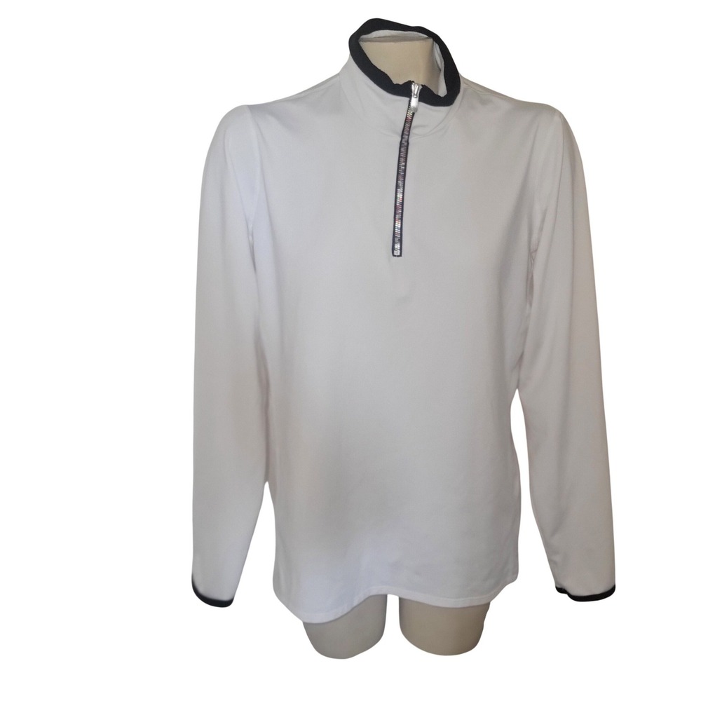 Snow Angel White Long Sleeve Quarter Zip Pullover Top XL ski snow winter outdoor